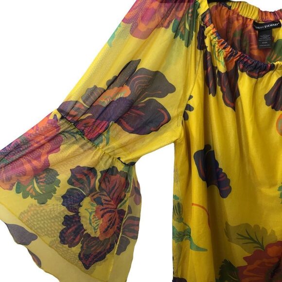 Ashley Stewart Floral Print Bell Sleeve Blouse Top Sz 22/24 - Picture 3 of 5